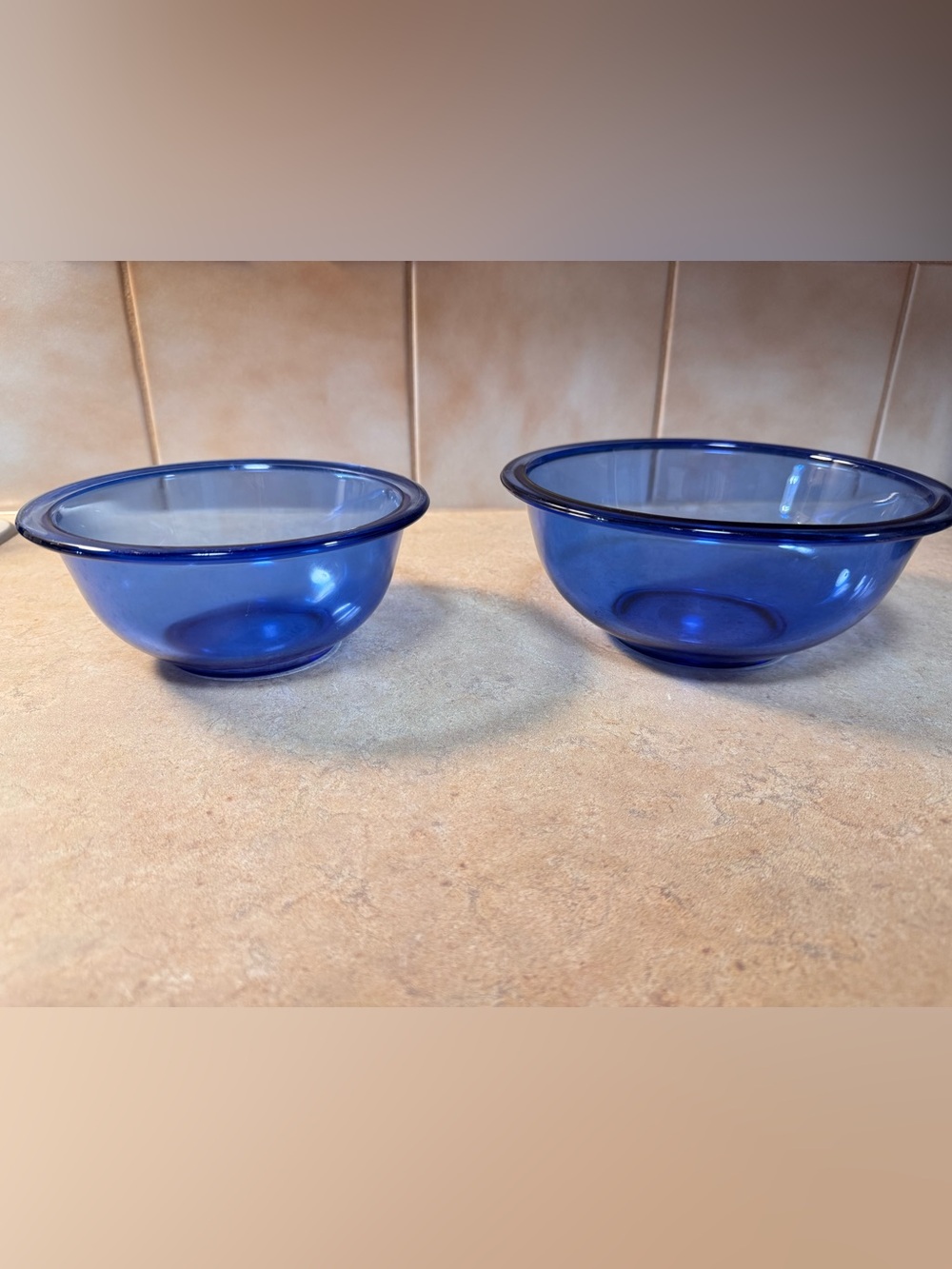 Vintage Pyrex Cobalt Blue Nesting Mixing Bowls Set of 2